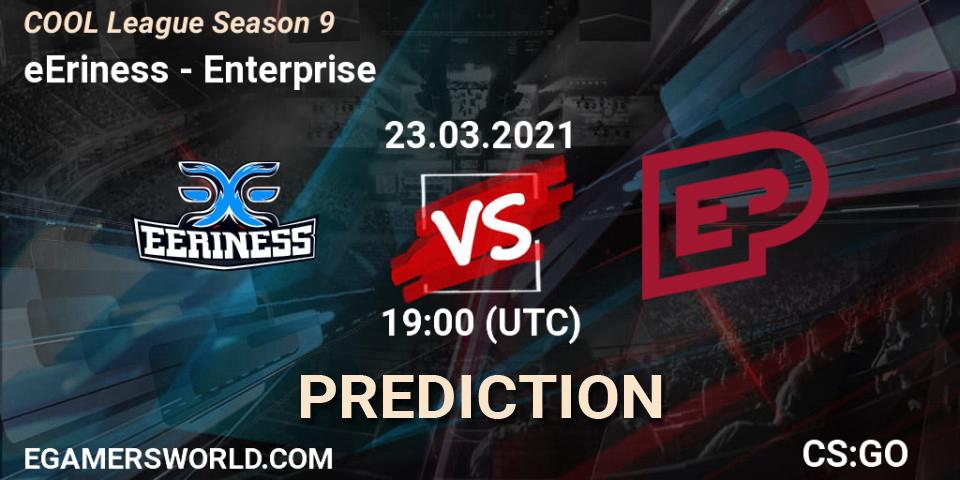 eEriness vs Enterprise: Match Prediction. 27.04.2021 at 18:00, Counter-Strike (CS2), COOL League Season 9