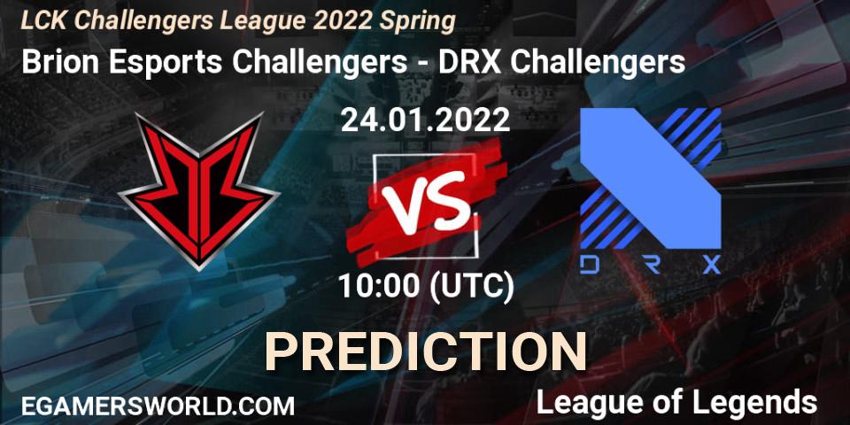 Brion Esports Challengers vs DRX Challengers: Match Prediction. 24.01.2022 at 10:00, LoL, LCK Challengers League 2022 Spring