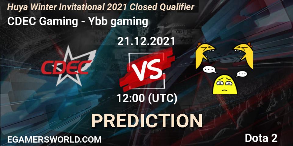 CDEC Gaming vs Ybb gaming: Match Prediction. 21.12.2021 at 12:25, Dota 2, Huya Winter Invitational 2021 Closed Qualifier