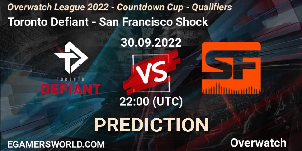 Toronto Defiant vs San Francisco Shock: Match Prediction. 30.09.2022 at 22:00, Overwatch, Overwatch League 2022 - Countdown Cup - Qualifiers