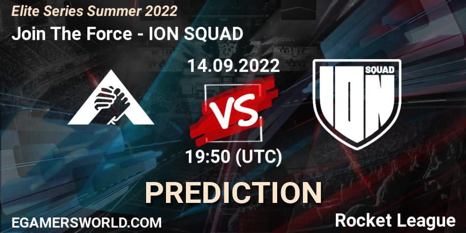 Join The Force vs ION SQUAD: Match Prediction. 14.09.2022 at 19:50, Rocket League, Elite Series Summer 2022