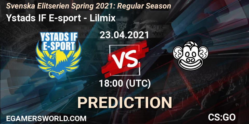 Ystads IF E-sport vs Lilmix: Match Prediction. 23.04.2021 at 18:00, Counter-Strike (CS2), Svenska Elitserien Spring 2021: Regular Season