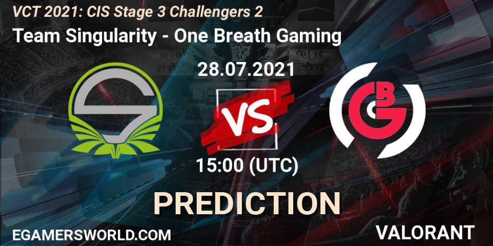 Team Singularity vs One Breath Gaming: Match Prediction. 28.07.2021 at 15:00, VALORANT, VCT 2021: CIS Stage 3 Challengers 2