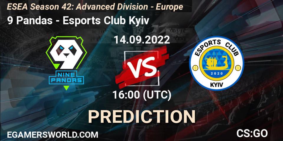 9 Pandas vs Esports Club Kyiv: Match Prediction. 14.09.2022 at 17:00, Counter-Strike (CS2), ESEA Season 42: Advanced Division - Europe