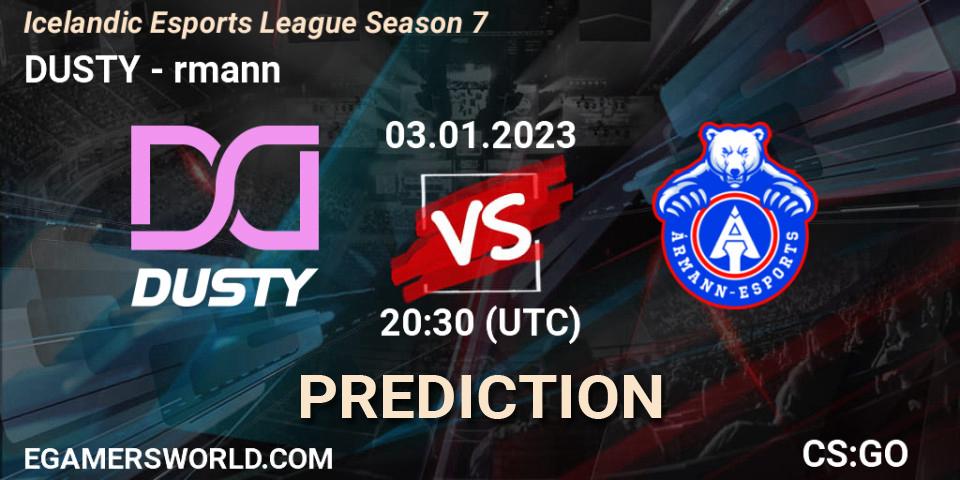 DUSTY vs Ármann: Match Prediction. 03.01.2023 at 20:30, Counter-Strike (CS2), Icelandic Esports League Season 7