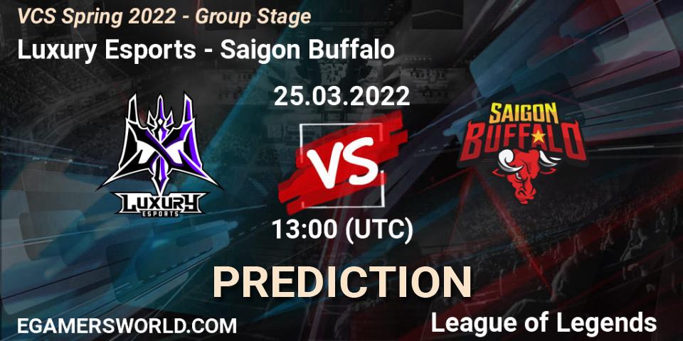 Luxury Esports vs Saigon Buffalo: Match Prediction. 25.03.2022 at 13:00, LoL, VCS Spring 2022 - Group Stage 