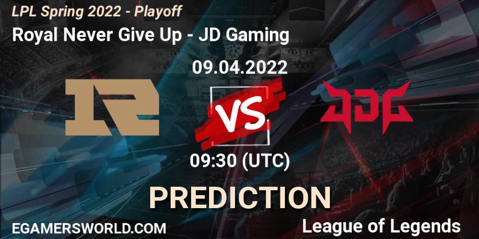 Royal Never Give Up vs JD Gaming: Match Prediction. 13.04.22, LoL, LPL Spring 2022 - Playoff