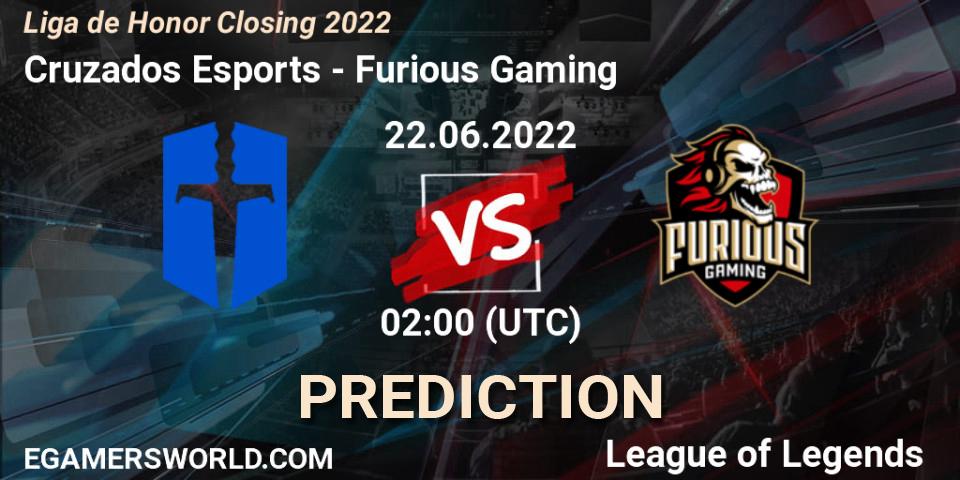 Cruzados Esports vs Furious Gaming: Match Prediction. 22.06.2022 at 02:00, LoL, Liga de Honor Closing 2022
