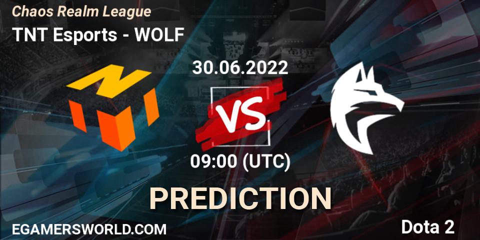 TNT Esports vs WOLF: Match Prediction. 30.06.2022 at 09:00, Dota 2, Chaos Realm League 