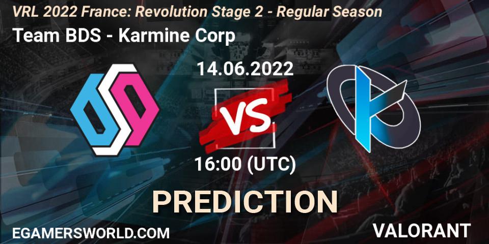 Team BDS vs Karmine Corp: Match Prediction. 14.06.2022 at 16:00, VALORANT, VRL 2022 France: Revolution Stage 2 - Regular Season