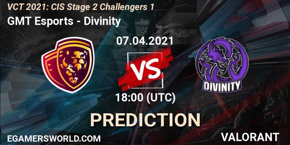 GMT Esports vs Divinity: Match Prediction. 07.04.2021 at 18:00, VALORANT, VCT 2021: CIS Stage 2 Challengers 1