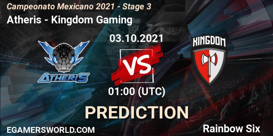 Atheris vs Kingdom Gaming: Match Prediction. 03.10.2021 at 01:00, Rainbow Six, Campeonato Mexicano 2021 - Stage 3