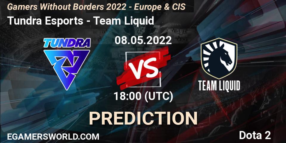 Tundra Esports vs Team Liquid: Match Prediction. 08.05.2022 at 17:55, Dota 2, Gamers Without Borders 2022 - Europe & CIS