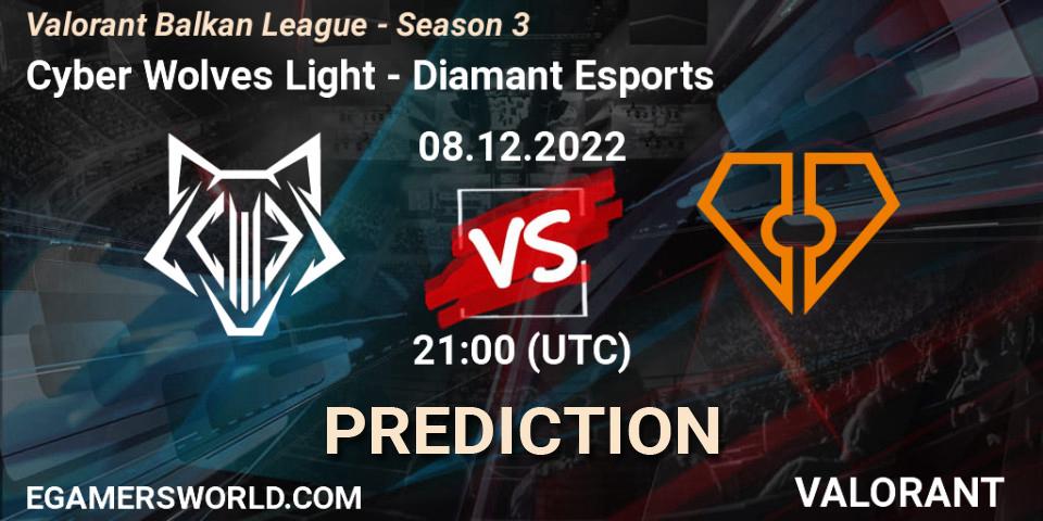 Cyber Wolves Light vs Diamant Esports: Match Prediction. 08.12.22, VALORANT, Valorant Balkan League - Season 3