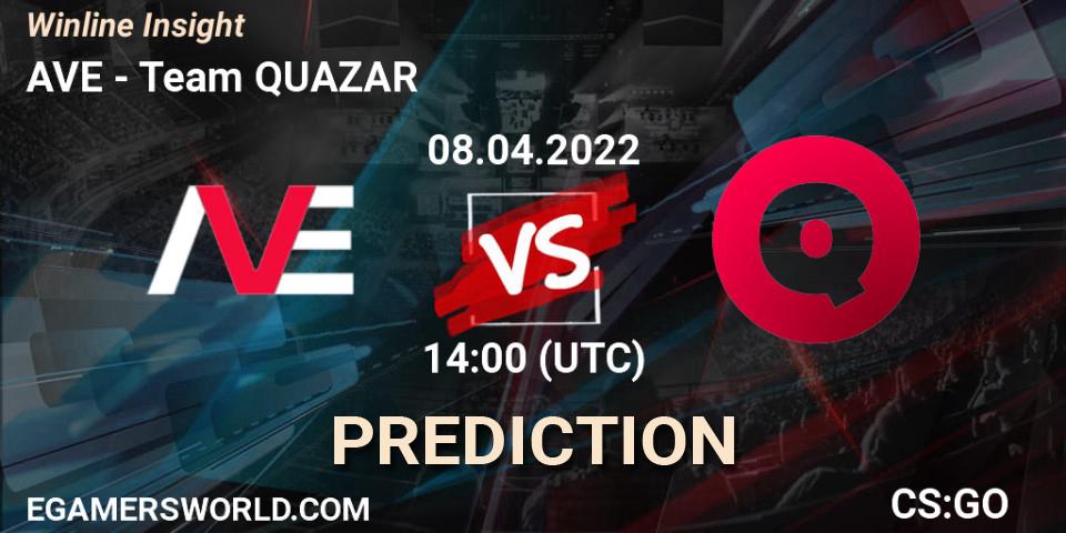 AVE vs QUAZAR: Match Prediction. 08.04.2022 at 14:00, Counter-Strike (CS2), Winline Insight