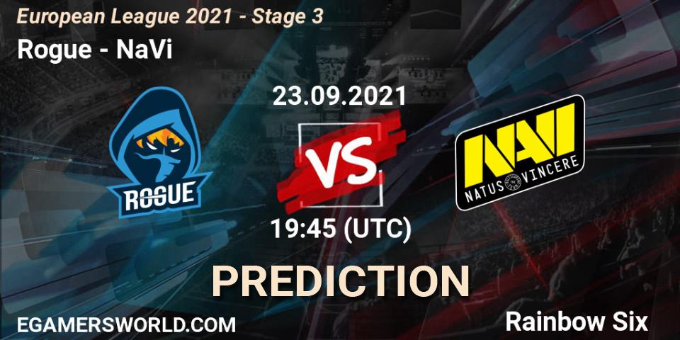 Rogue vs NaVi: Match Prediction. 23.09.21, Rainbow Six, European League 2021 - Stage 3