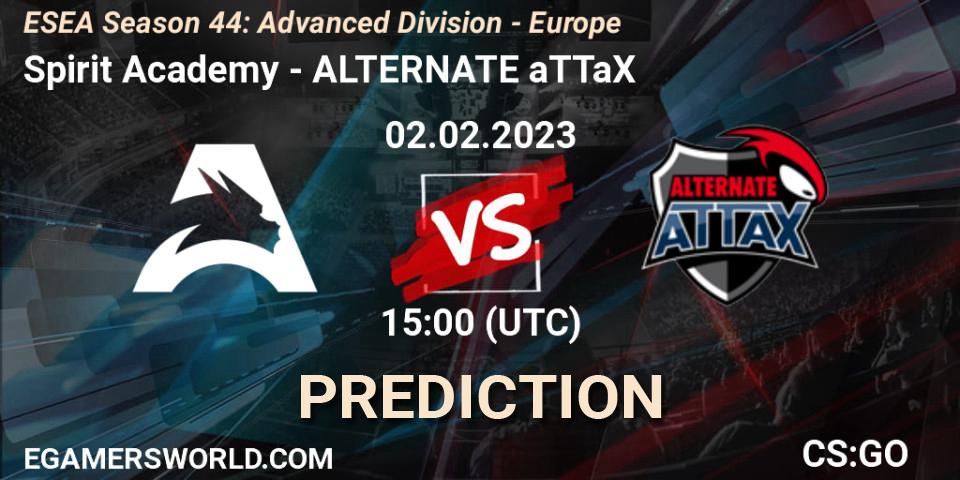 Spirit Academy vs ALTERNATE aTTaX: Match Prediction. 02.02.23, CS2 (CS:GO), ESEA Season 44: Advanced Division - Europe