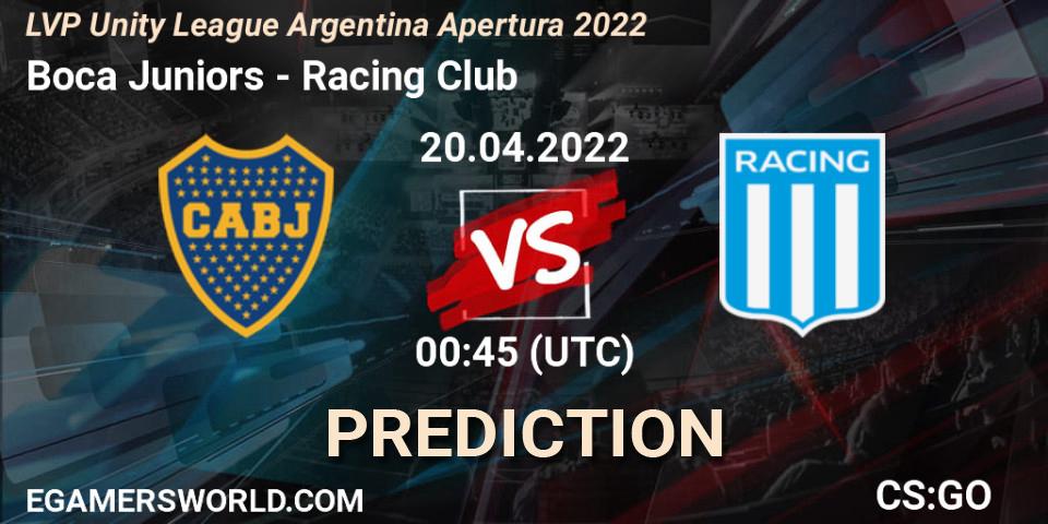 Boca Juniors vs Racing Club: Match Prediction. 04.05.2022 at 00:45, Counter-Strike (CS2), LVP Unity League Argentina Apertura 2022