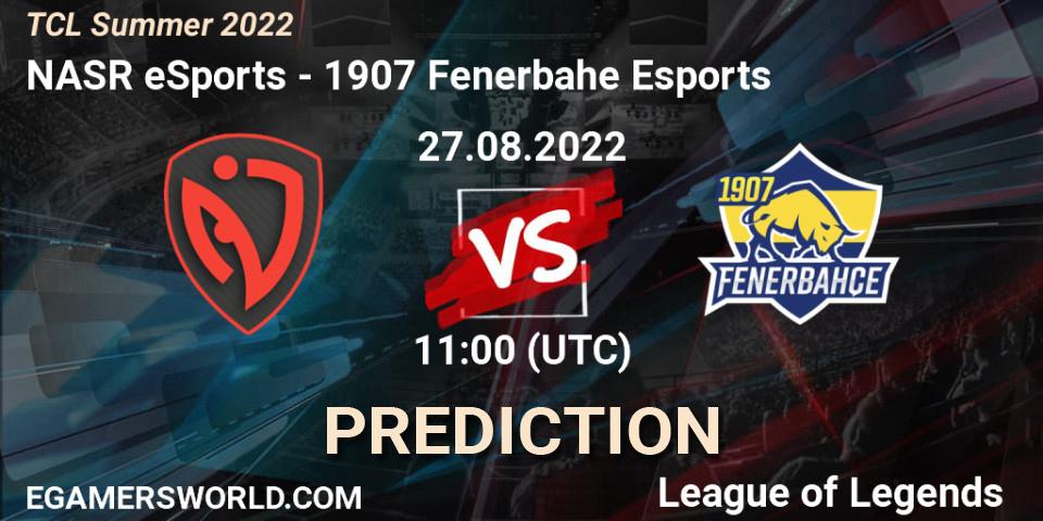 NASR eSports vs 1907 Fenerbahçe Esports: Match Prediction. 27.08.2022 at 11:00, LoL, TCL Summer 2022