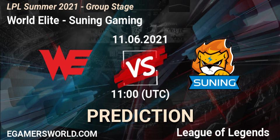 World Elite vs Suning Gaming: Match Prediction. 11.06.2021 at 12:00, LoL, LPL Summer 2021 - Group Stage