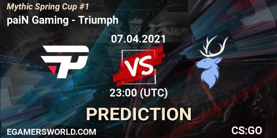 paiN Gaming vs Triumph: Match Prediction. 07.04.2021 at 21:00, Counter-Strike (CS2), Mythic Spring Cup #1