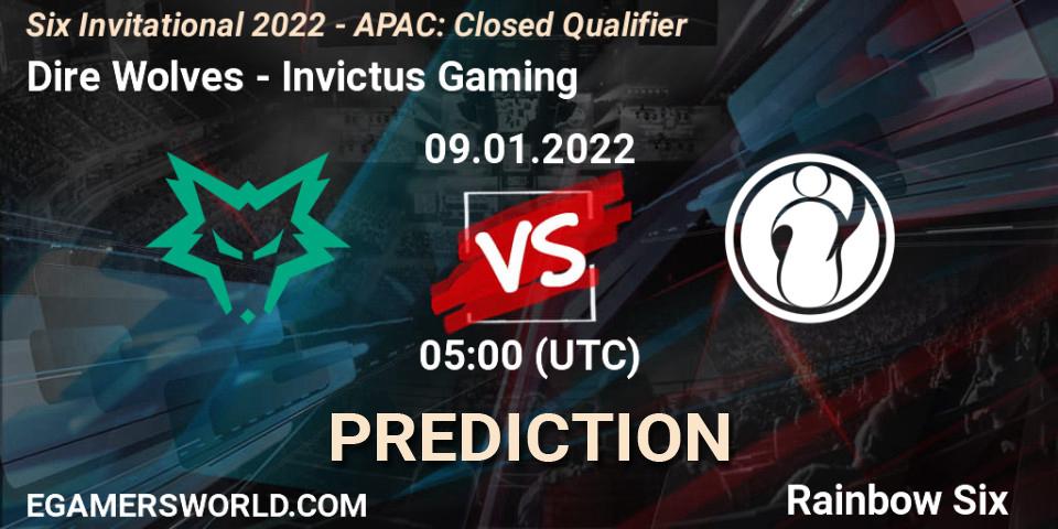 Dire Wolves vs Invictus Gaming: Match Prediction. 09.01.2022 at 05:00, Rainbow Six, Six Invitational 2022 - APAC: Closed Qualifier