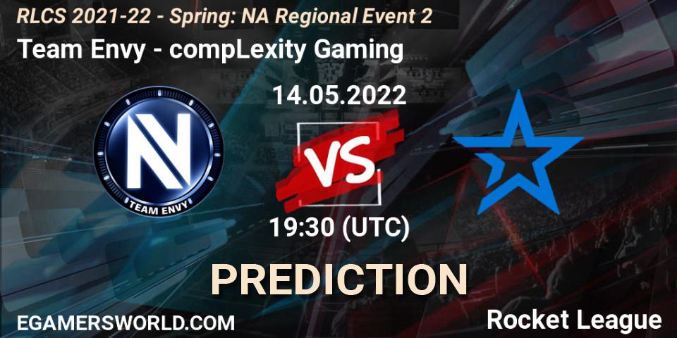 Team Envy vs compLexity Gaming: Match Prediction. 14.05.22, Rocket League, RLCS 2021-22 - Spring: NA Regional Event 2
