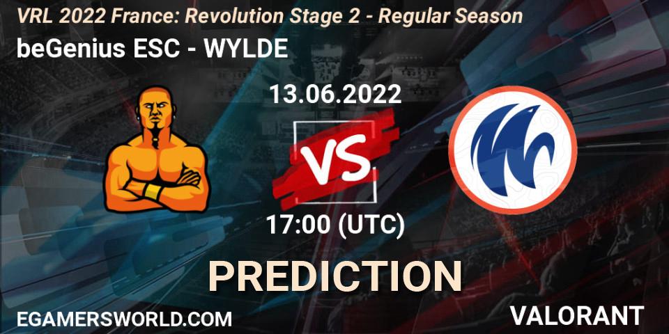 beGenius ESC vs WYLDE: Match Prediction. 13.06.22, VALORANT, VRL 2022 France: Revolution Stage 2 - Regular Season