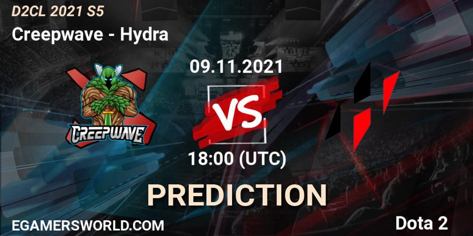 Creepwave vs Hydra: Match Prediction. 09.11.2021 at 18:01, Dota 2, Dota 2 Champions League 2021 Season 5