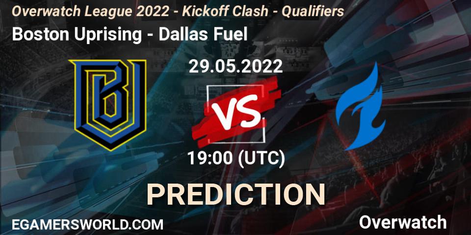 Boston Uprising vs Dallas Fuel: Match Prediction. 29.05.22, Overwatch, Overwatch League 2022 - Kickoff Clash - Qualifiers