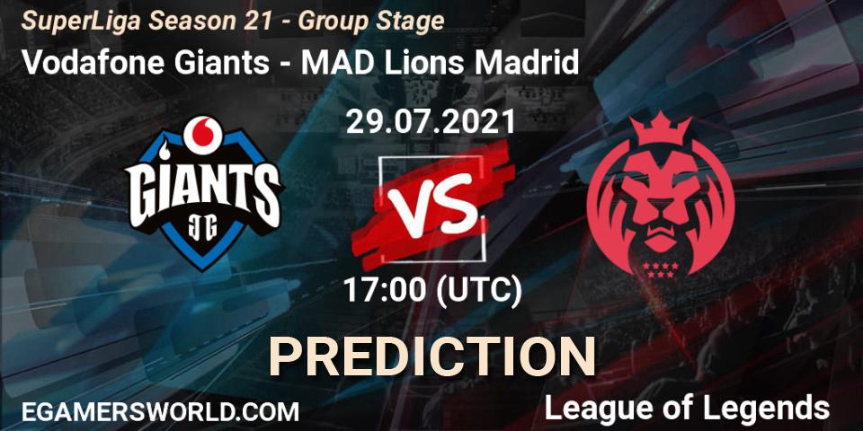 Vodafone Giants vs MAD Lions Madrid: Match Prediction. 29.07.2021 at 20:00, LoL, SuperLiga Season 21 - Group Stage 