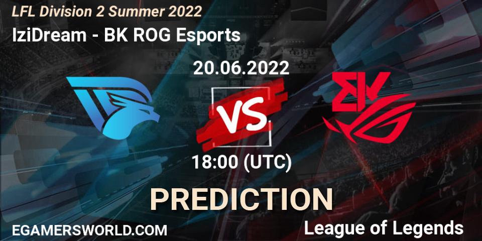 IziDream vs BK ROG Esports: Match Prediction. 20.06.2022 at 18:00, LoL, LFL Division 2 Summer 2022