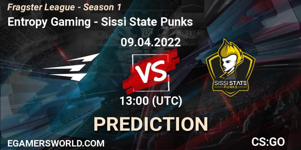 Entropy Gaming vs Sissi State Punks: Match Prediction. 09.04.2022 at 13:20, Counter-Strike (CS2), Fragster League - Season 1