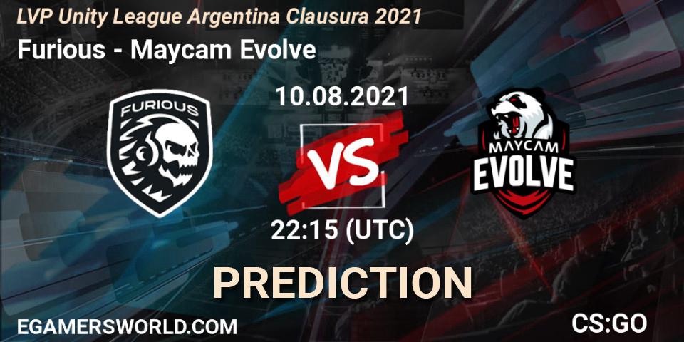Furious vs Maycam Evolve: Match Prediction. 10.08.2021 at 22:15, Counter-Strike (CS2), LVP Unity League Argentina Clausura 2021