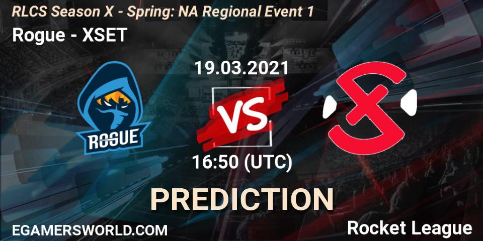 Rogue vs XSET: Match Prediction. 19.03.2021 at 16:50, Rocket League, RLCS Season X - Spring: NA Regional Event 1