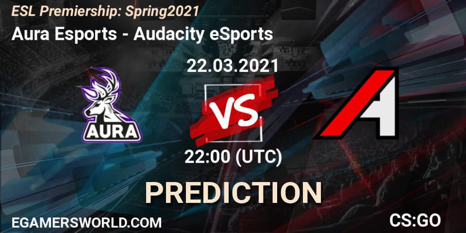 Aura Esports vs Audacity eSports: Match Prediction. 22.03.2021 at 22:00, Counter-Strike (CS2), ESL Premiership: Spring 2021