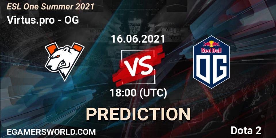 Virtus.pro vs OG: Match Prediction. 16.06.21, Dota 2, ESL One Summer 2021