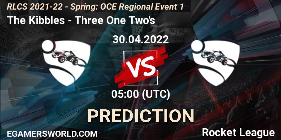 The Kibbles vs Three One Two's: Match Prediction. 30.04.2022 at 05:00, Rocket League, RLCS 2021-22 - Spring: OCE Regional Event 1