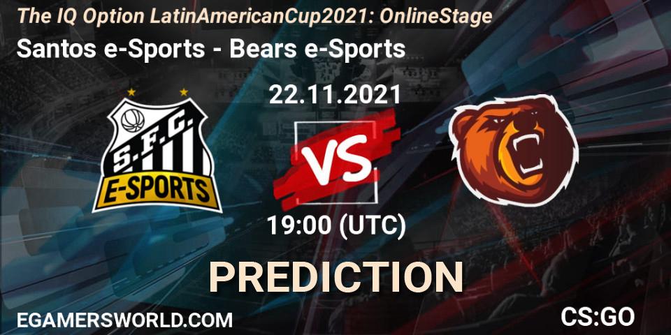 Santos e-Sports vs Bears e-Sports: Match Prediction. 22.11.21, CS2 (CS:GO), The IQ Option Latin American Cup 2021: Online Stage