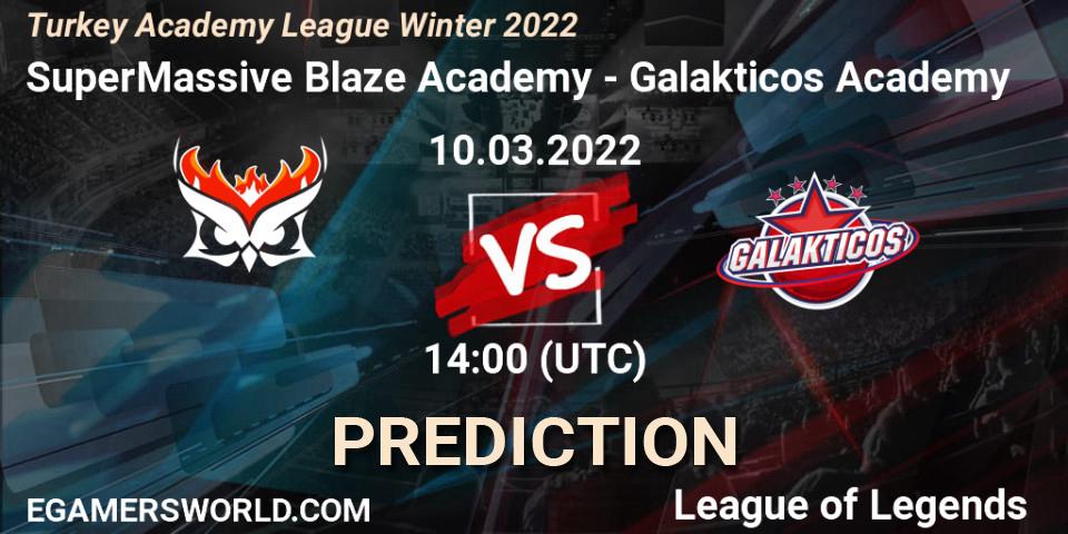 SuperMassive Blaze Academy vs Galakticos Academy: Match Prediction. 10.03.2022 at 14:00, LoL, Turkey Academy League Winter 2022