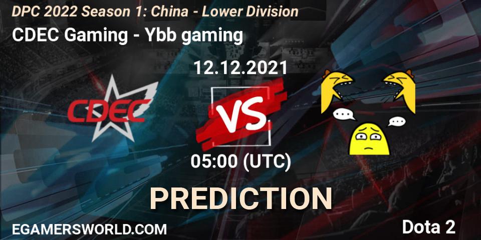 CDEC Gaming vs Ybb gaming: Match Prediction. 12.12.2021 at 04:56, Dota 2, DPC 2022 Season 1: China - Lower Division