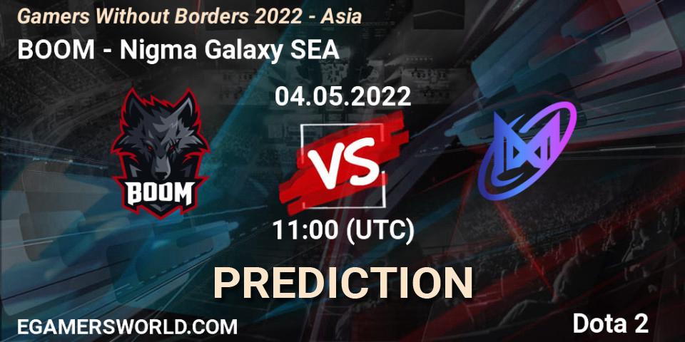 BOOM vs Nigma Galaxy SEA: Match Prediction. 04.05.2022 at 11:01, Dota 2, Gamers Without Borders 2022 - Asia