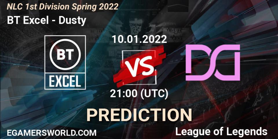 BT Excel vs Dusty: Match Prediction. 10.01.22, LoL, NLC 1st Division Spring 2022