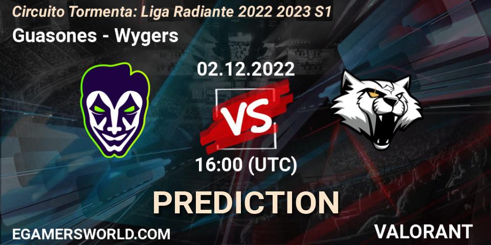 Guasones vs Wygers: Match Prediction. 02.12.22, VALORANT, Circuito Tormenta: Liga Radiante 2022 2023 S1