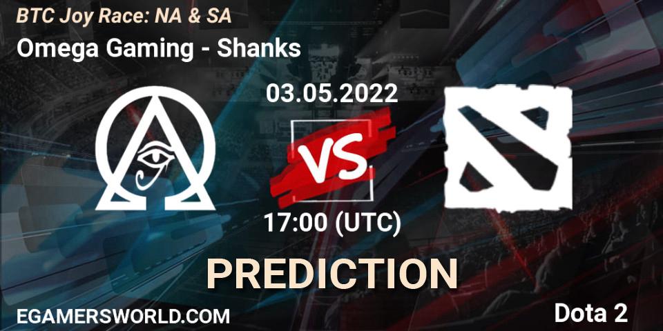 Omega Gaming vs Shanks: Match Prediction. 03.05.2022 at 17:10, Dota 2, BTC Joy Race: NA & SA