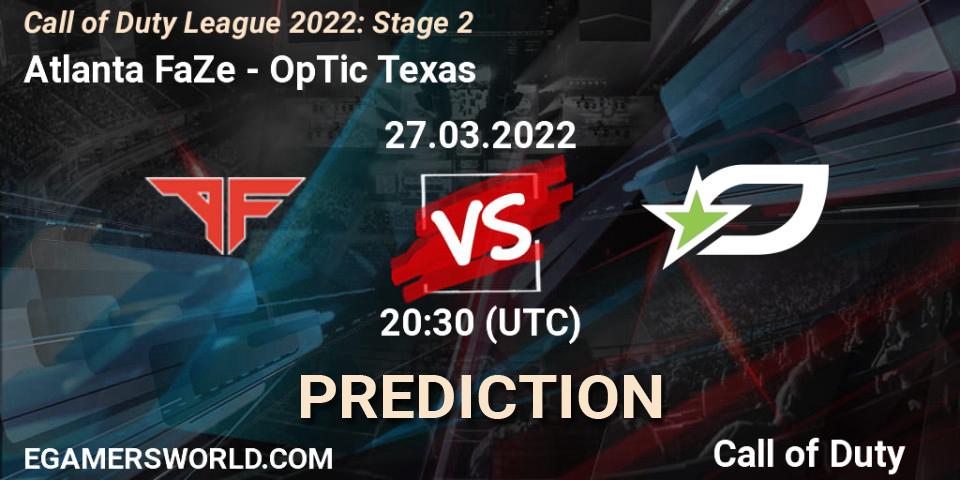 Atlanta FaZe vs OpTic Texas: Match Prediction. 27.03.22, Call of Duty, Call of Duty League 2022: Stage 2