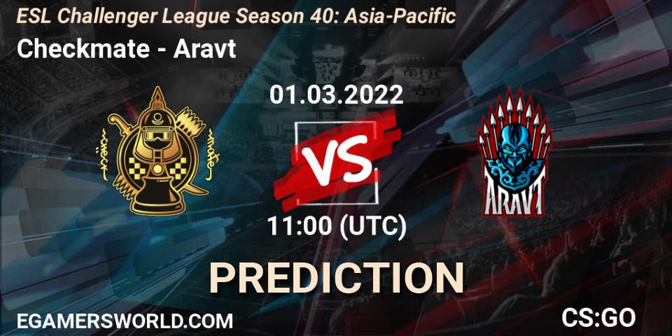 Checkmate vs Aravt: Match Prediction. 01.03.2022 at 12:00, Counter-Strike (CS2), ESL Challenger League Season 40: Asia-Pacific