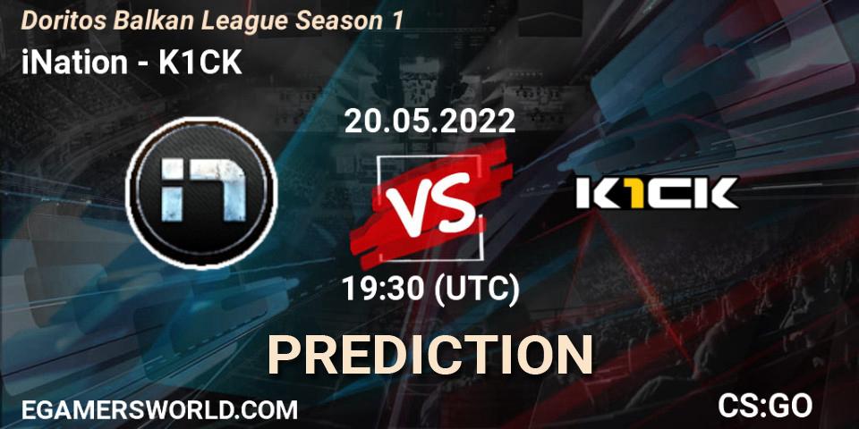 iNation vs k1ck: Match Prediction. 20.05.22, CS2 (CS:GO), Doritos Balkan League Season 1