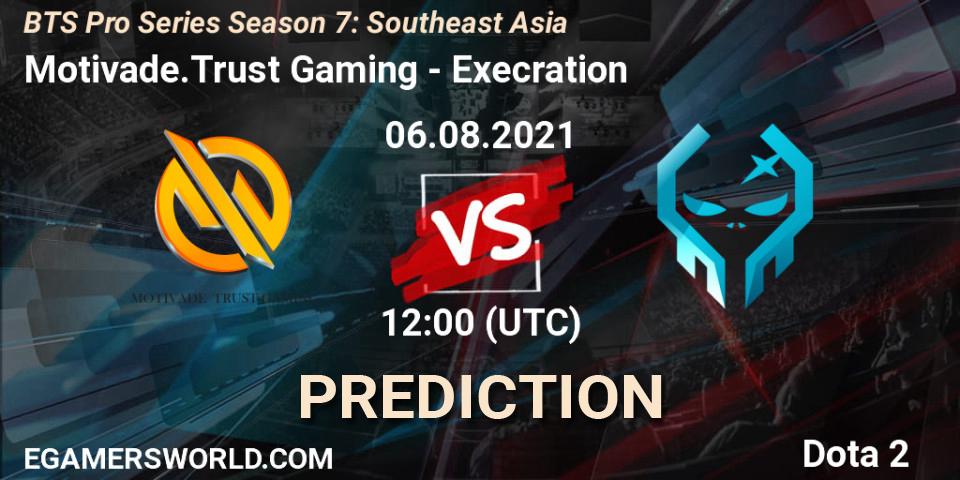 Motivade.Trust Gaming vs Execration: Match Prediction. 06.08.2021 at 12:30, Dota 2, BTS Pro Series Season 7: Southeast Asia