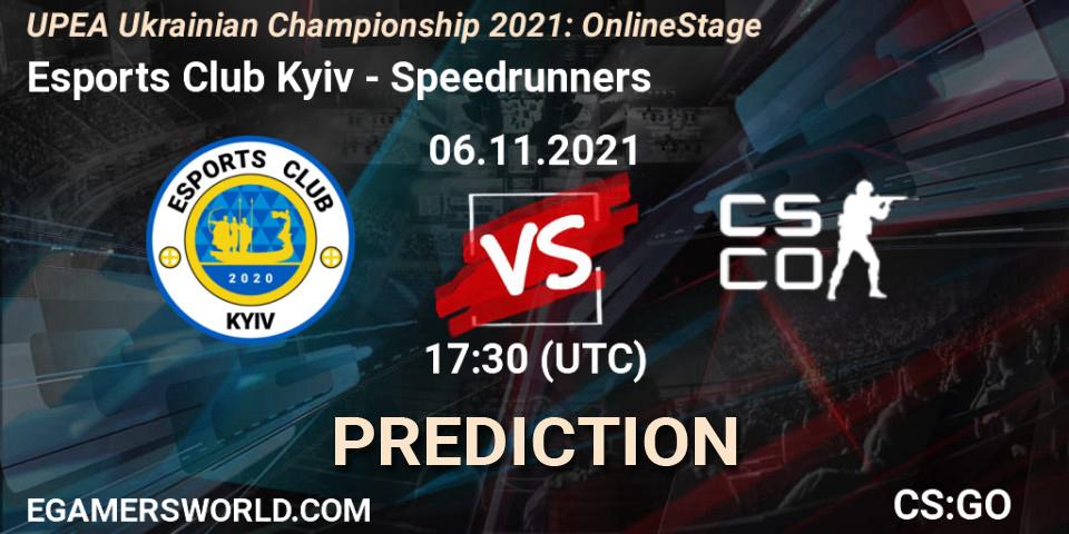 Esports Club Kyiv vs Speedrunners: Match Prediction. 06.11.2021 at 17:30, Counter-Strike (CS2), UPEA Ukrainian Championship 2021: Online Stage